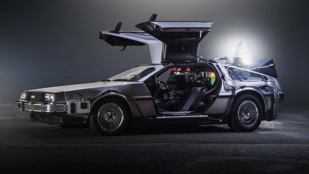 Time Travel Ready DeLorean in Misty Ambiance wallpaper
