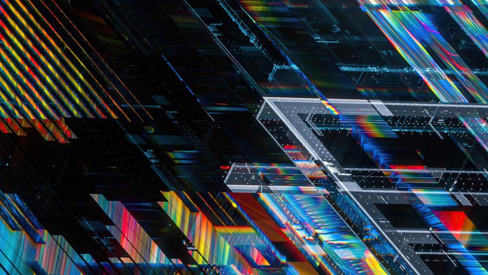 Digital Labyrinth of Neon Geometry wallpaper