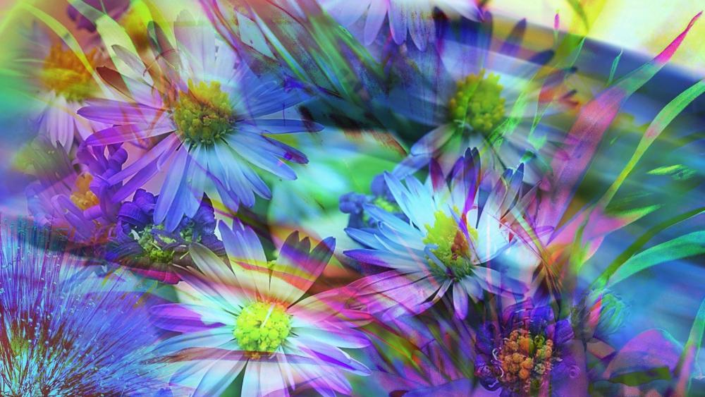 Vibrant Floral Dreamscape wallpaper