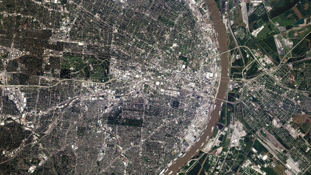 Satellite Image of St. Louis Missouri wallpaper