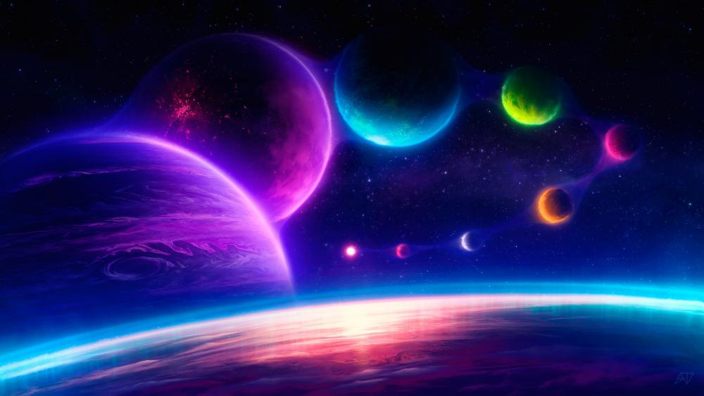 colorful-planets-chill-scifi wallpaper