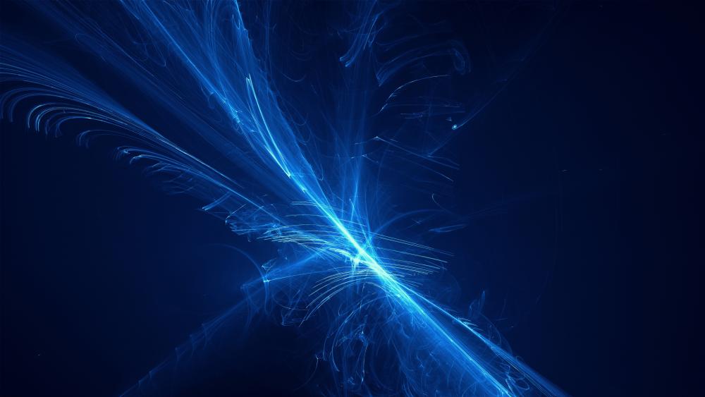 Fractal Blue Energy Waves Wallpaper wallpaper