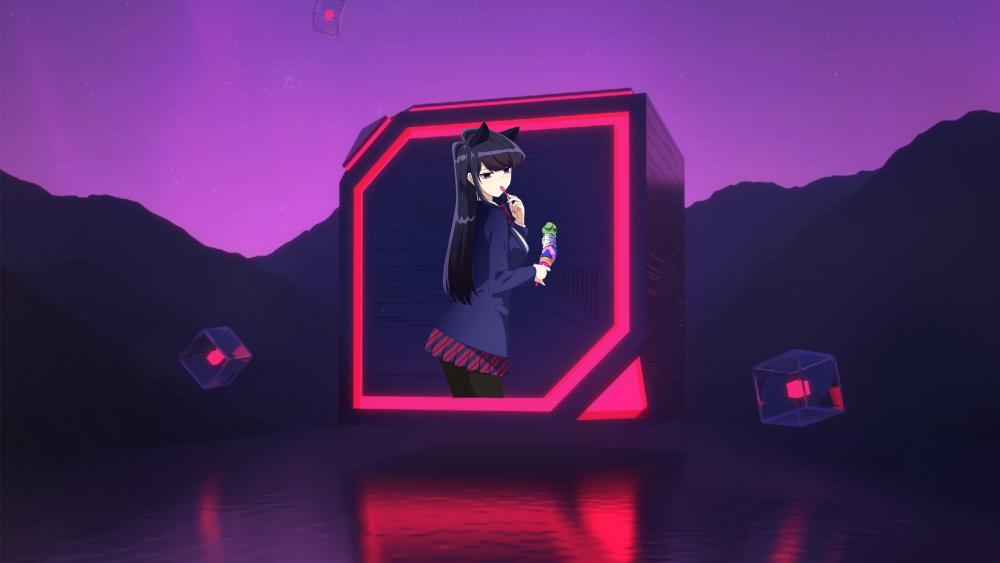 Gamer Girl's Neon Escape wallpaper