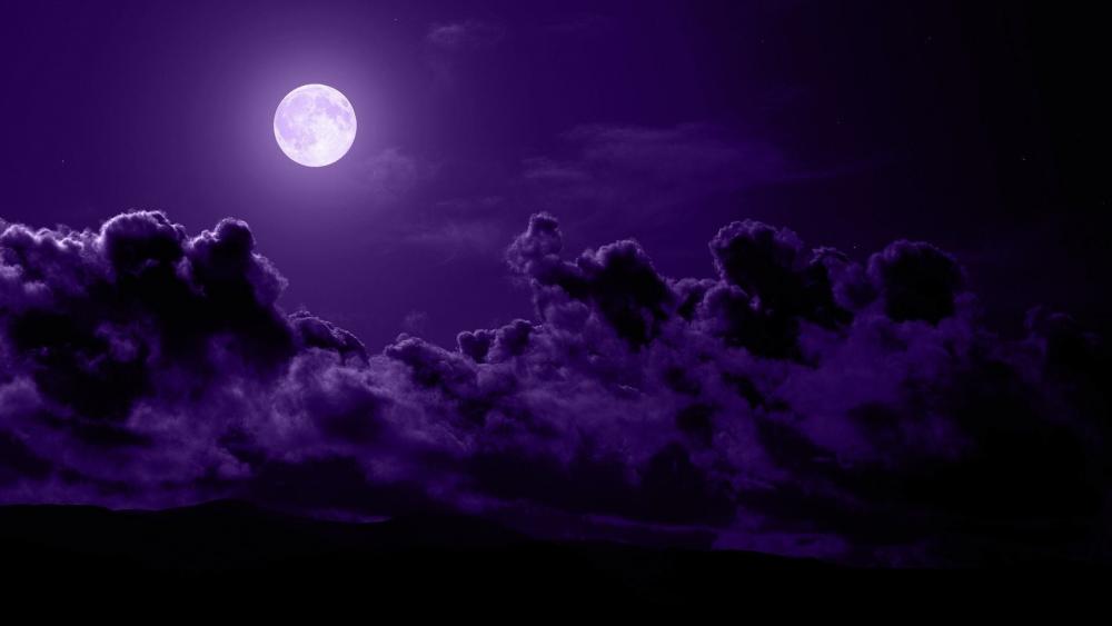 Soothing Purple Moonlight Serenade wallpaper
