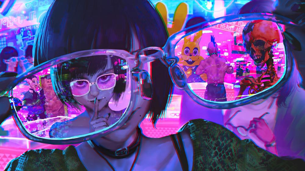 Neon Visions in a Cyberpunk World wallpaper