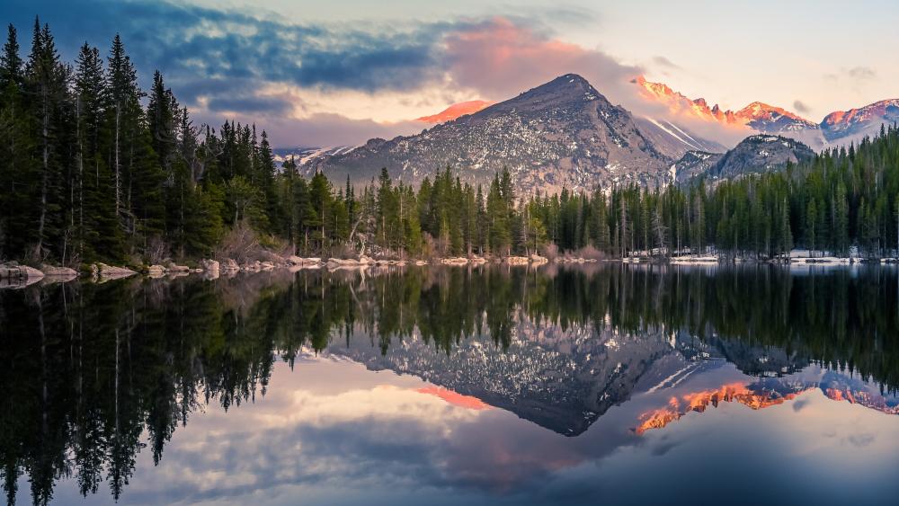 Bear lake reflection at Rocky Mountain National Park wallpaper