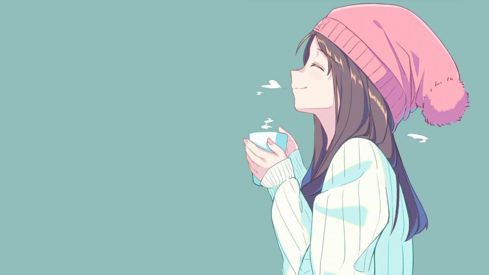 Warm Winter Smile Anime Artwork wallpaper