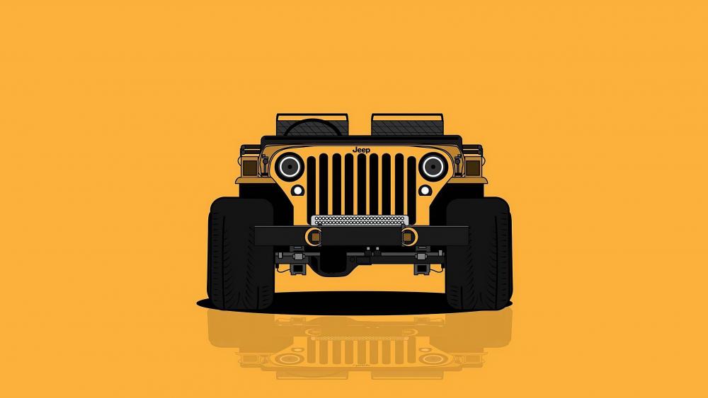 Minimal jeep digital art wallpaper