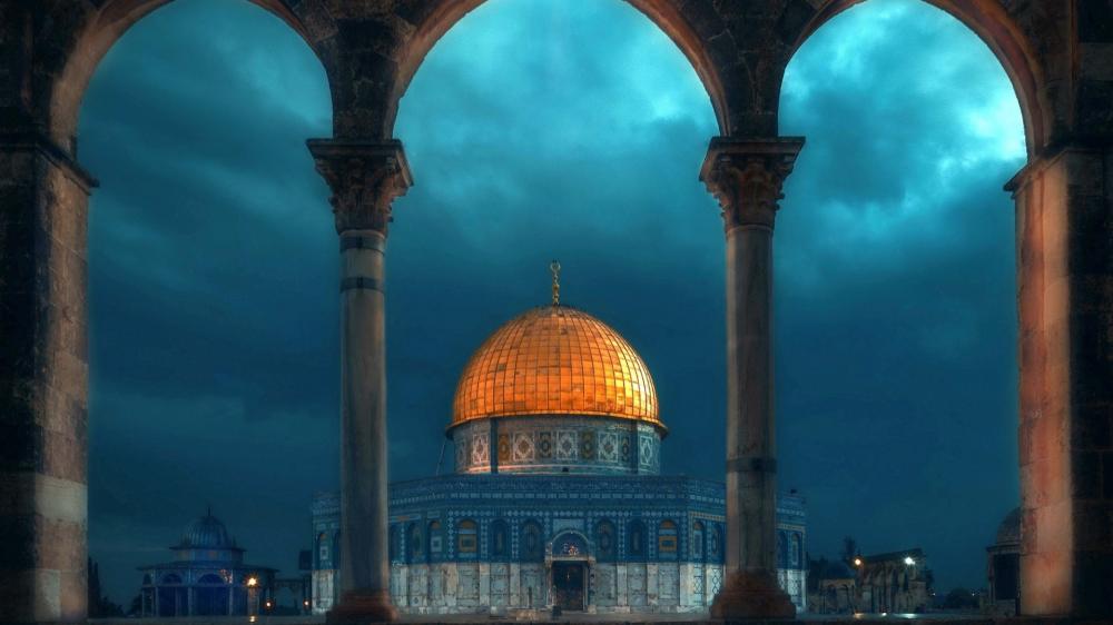 Dome of the Rock by night wallpaper