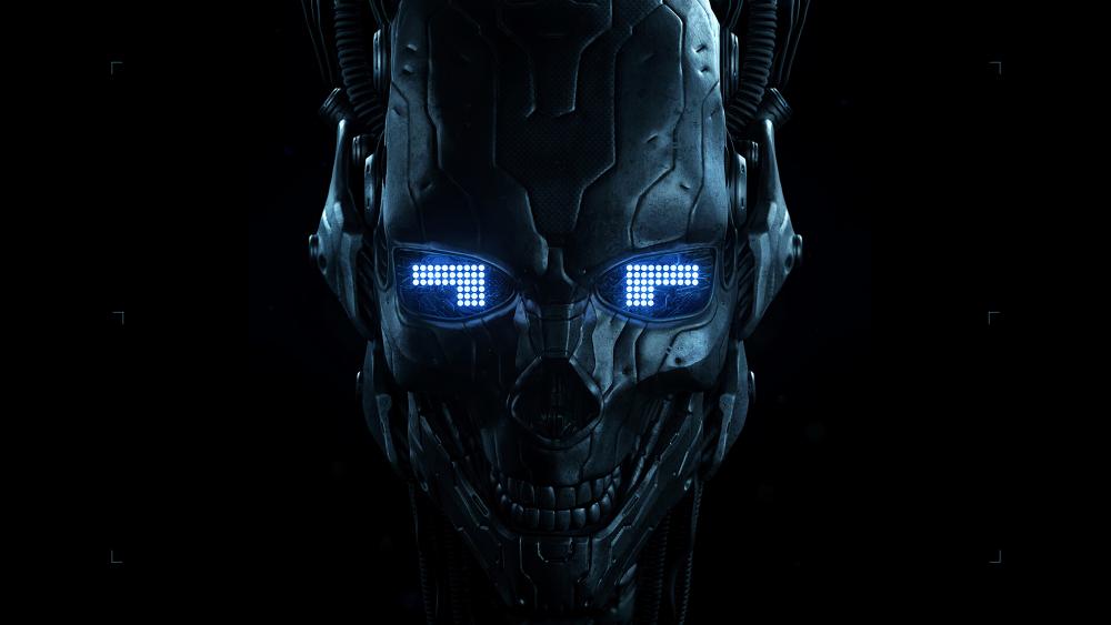 Robot skull wallpaper