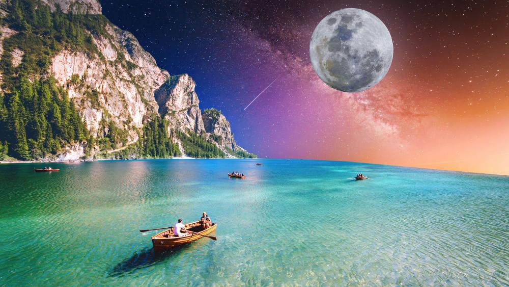 Moonlit Nautical Adventure wallpaper