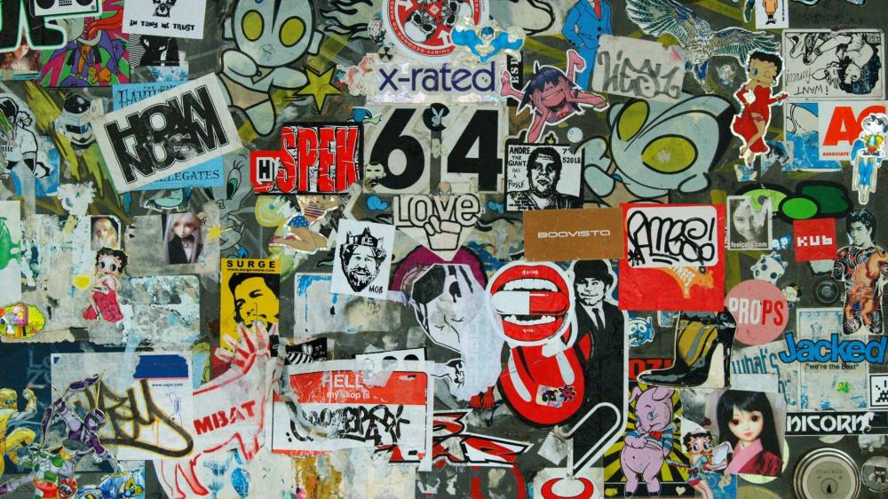 Urban Collage of Expressive Street Art wallpaper