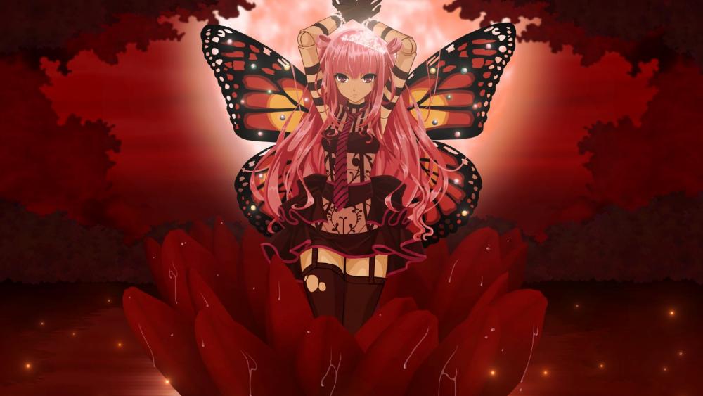 Butterfly Enchantress in Bloom wallpaper