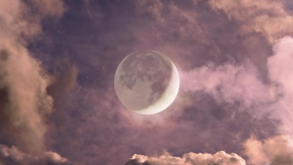 Mystical Moon Amidst the Cloudy Veil wallpaper