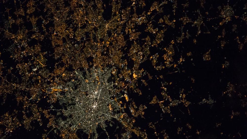 Milan at Night from Space wallpaper