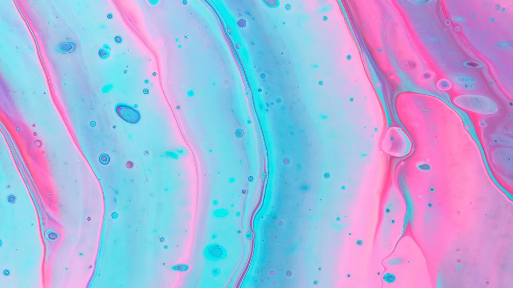 Liquid Harmony in Blue and Pink wallpaper