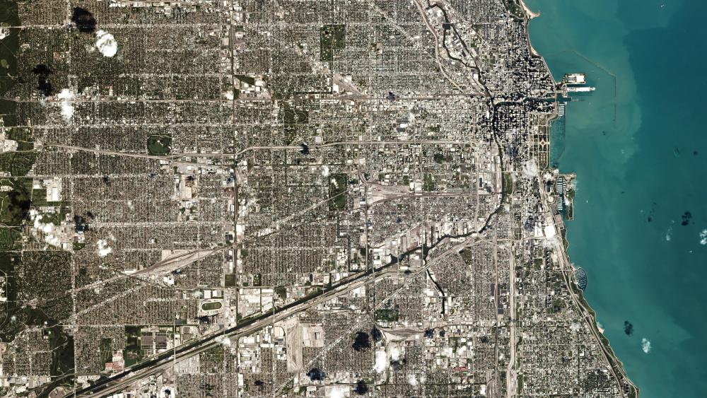 Chicago aerial photography wallpaper