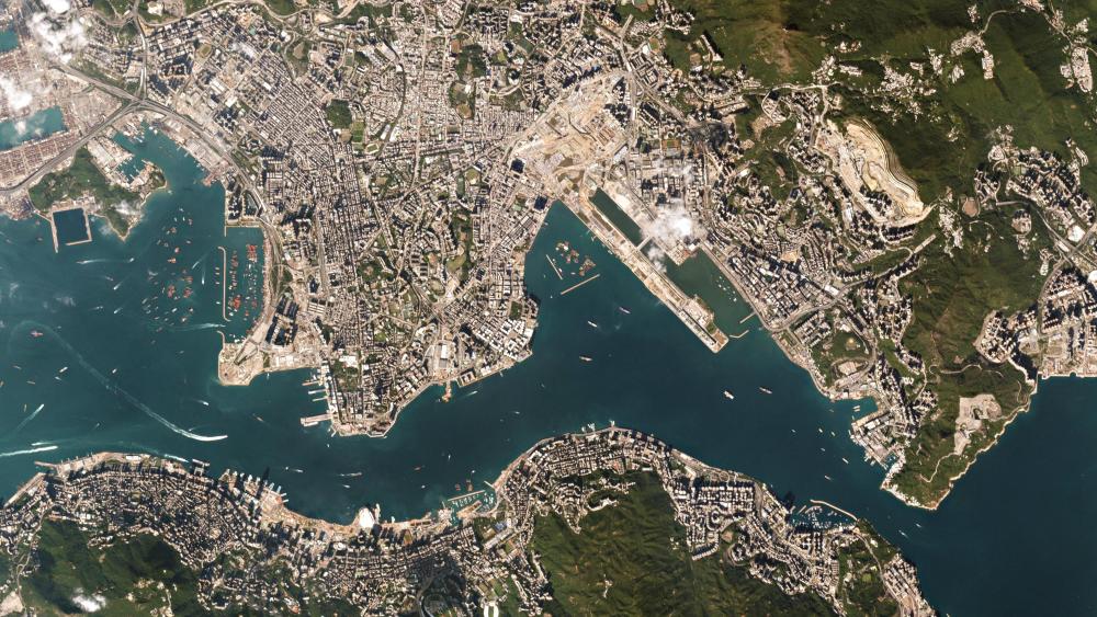 Hong Kong satellite imagery wallpaper