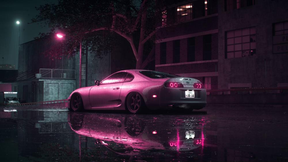 Neon Nights and Sleek Rides - Toyota Supra MK4 chill wallpaper