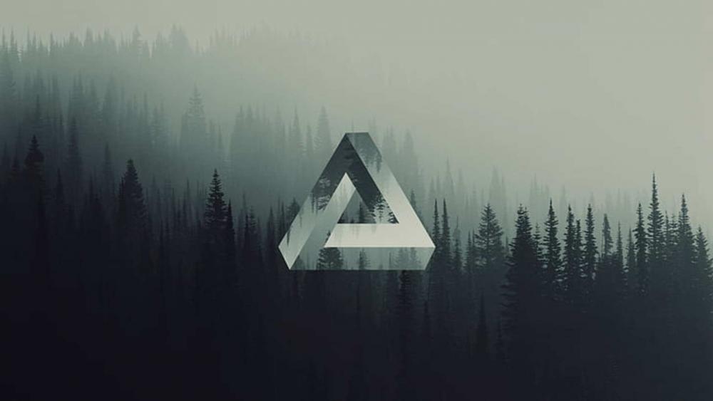 Forest Penrose triangle wallpaper
