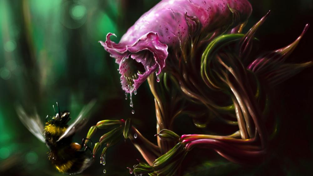 Alien carnivorous plant wallpaper