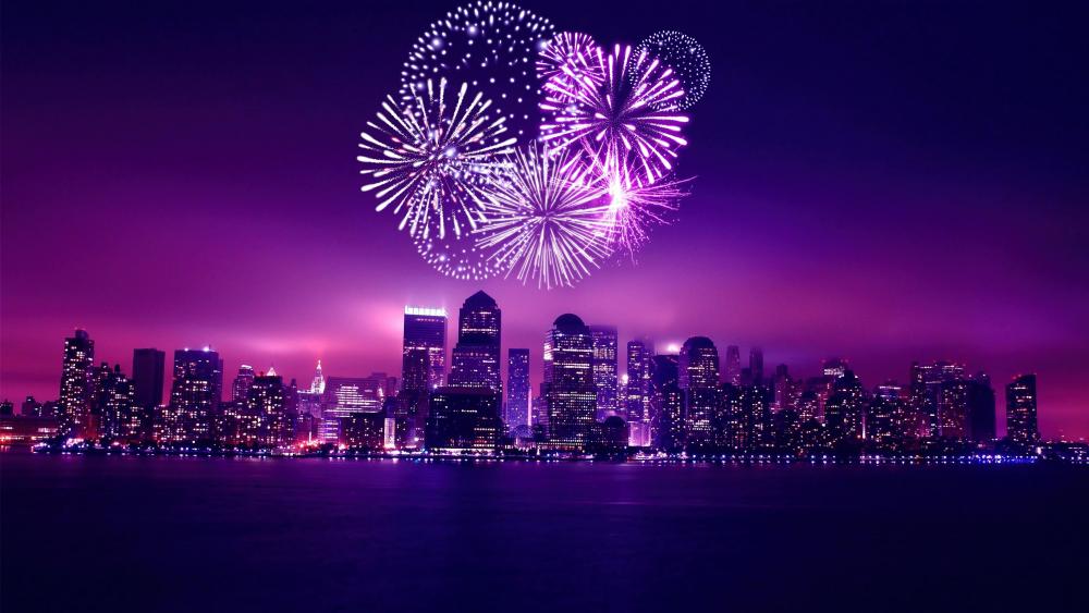 Chicago New Year Fireworks wallpaper