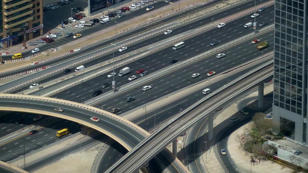 Freeway in Dubai, UAE wallpaper