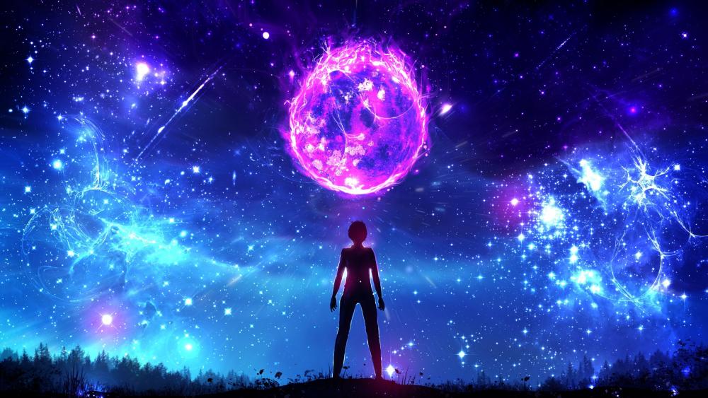 Gazing at the Cosmic Orb wallpaper