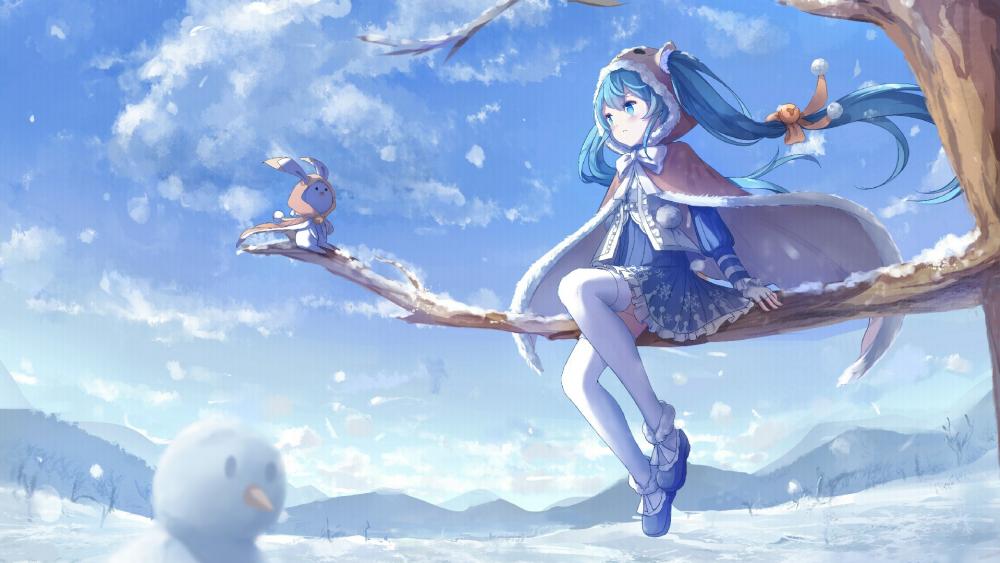 Winter Melody with Hatsune Miku wallpaper