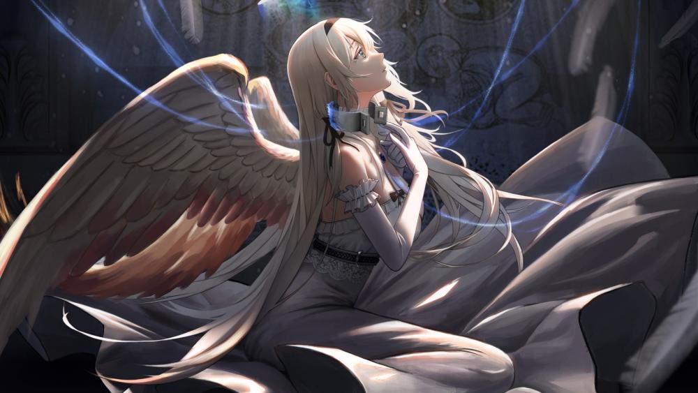 Serene Angelic Repose in Twilight wallpaper