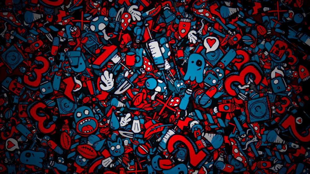 Wacky Doodle Art Extravaganza wallpaper