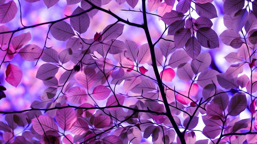 Purple leaves wallpaper