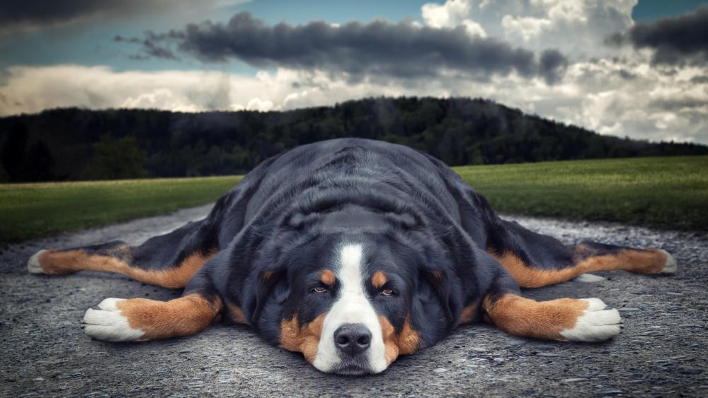 Fat Bernese Mountain Dog wallpaper