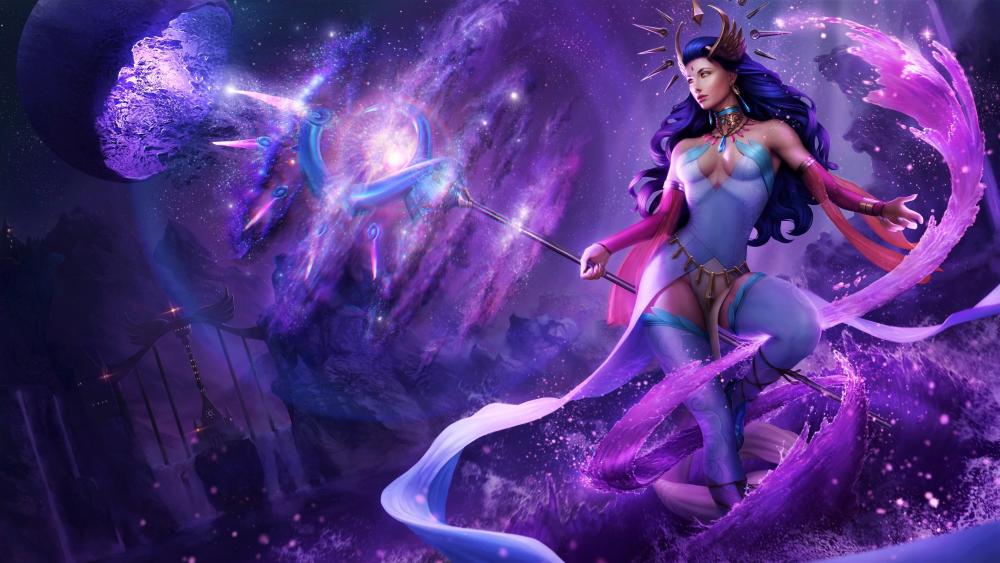 Mystical Sorceress of the Purple Nebula wallpaper