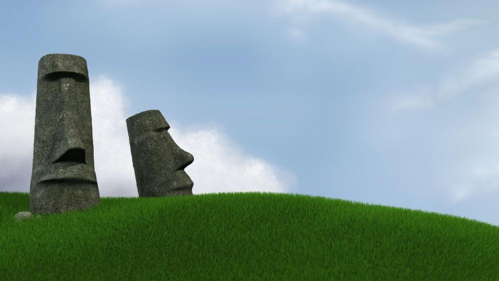 Moai Easter Island stone statues wallpaper