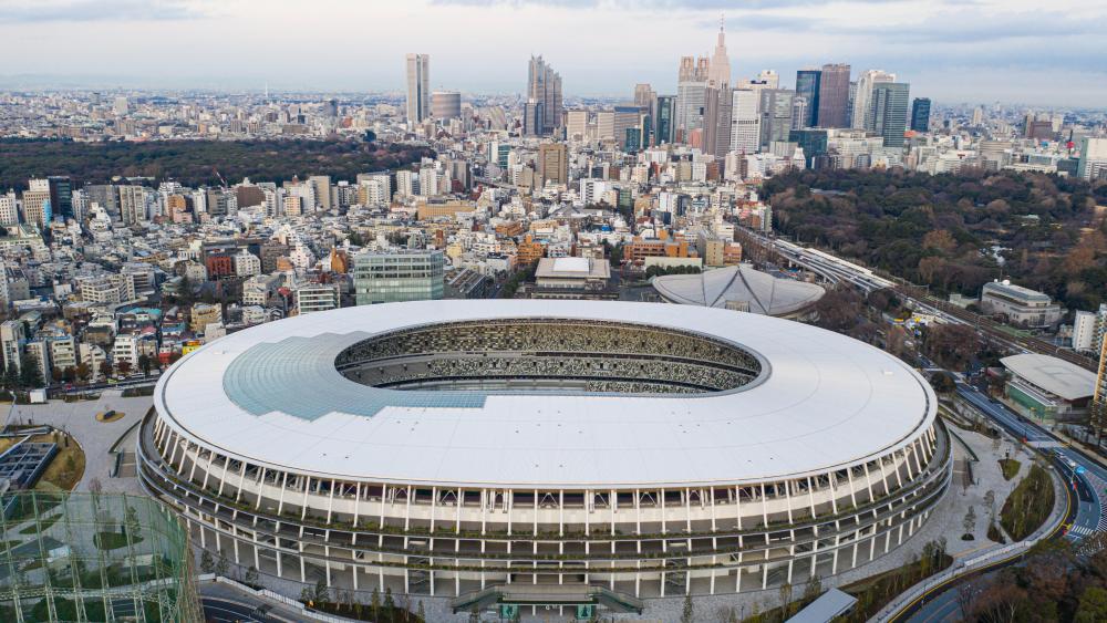 Aerial View of Japan National Stadium wallpaper