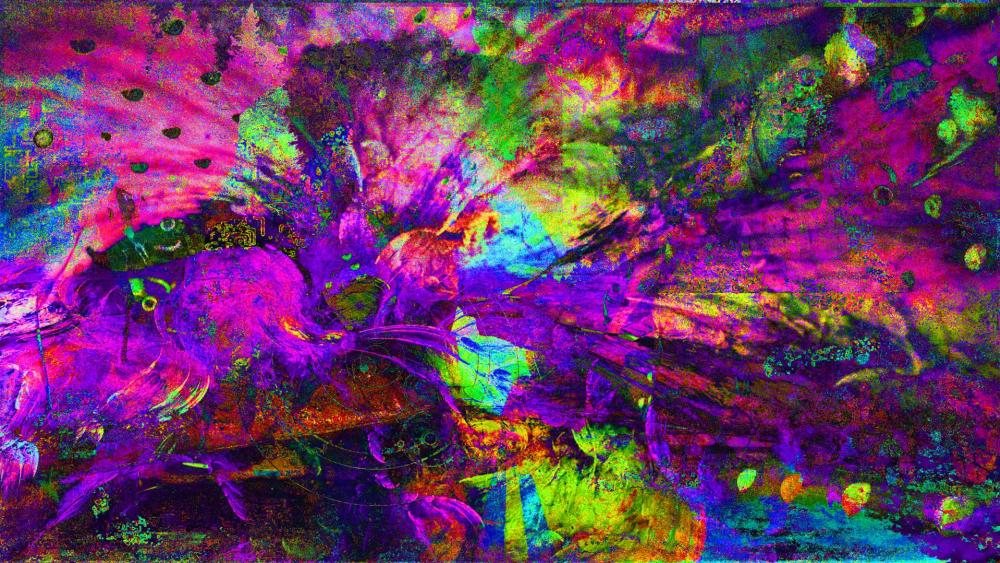 Vibrant Psychedelic Art Explosion wallpaper