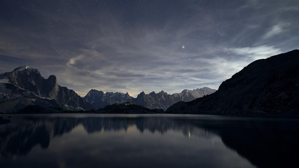 Starry Reflections at Mountain Lake wallpaper