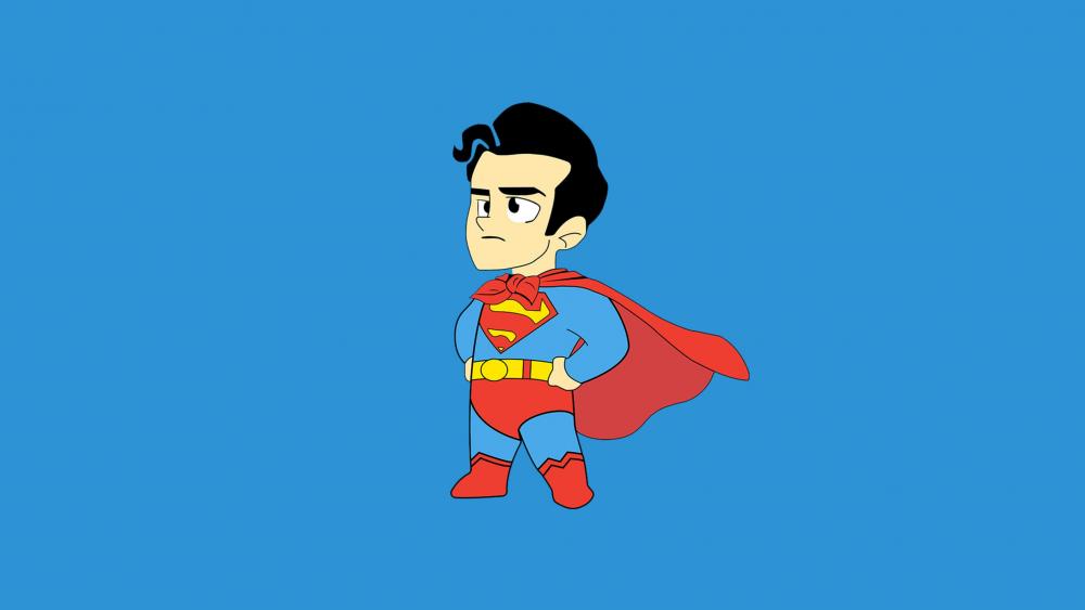 Superman in a Playful Stance wallpaper