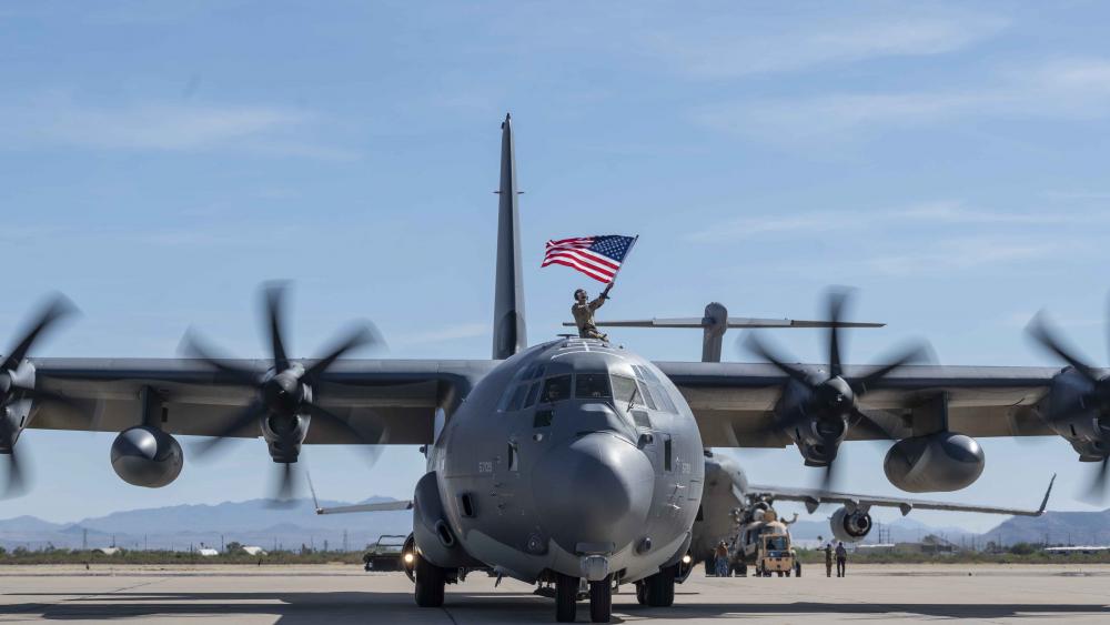 Red, White, and C-130 wallpaper