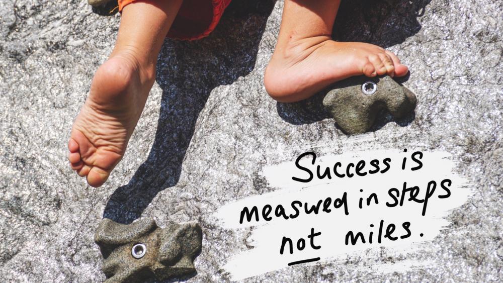 Success is Measure in Steps not miles wallpaper