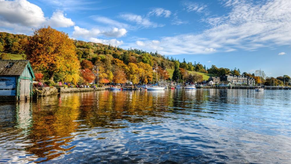 Autumn Serenity by the Lake wallpaper