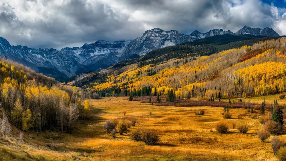 Autumn Splendor in Mountain Valley wallpaper