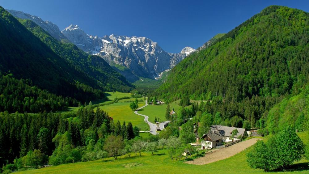 Breathtaking Mountain Valley Landscape wallpaper
