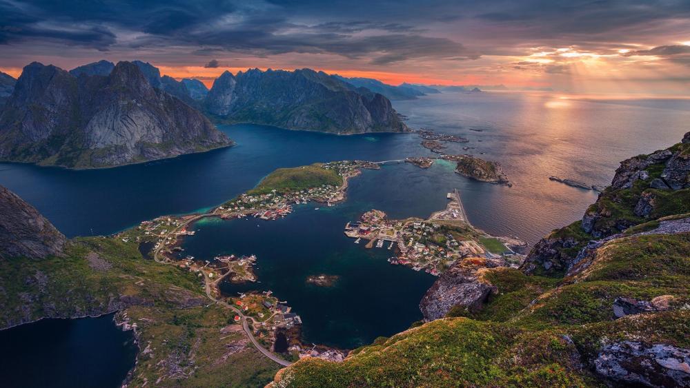 Majestic Island Landscape at Sunset wallpaper
