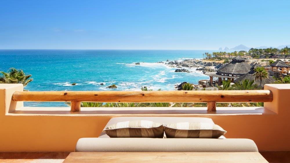 Coastal Serenity from a Cozy Retreat wallpaper
