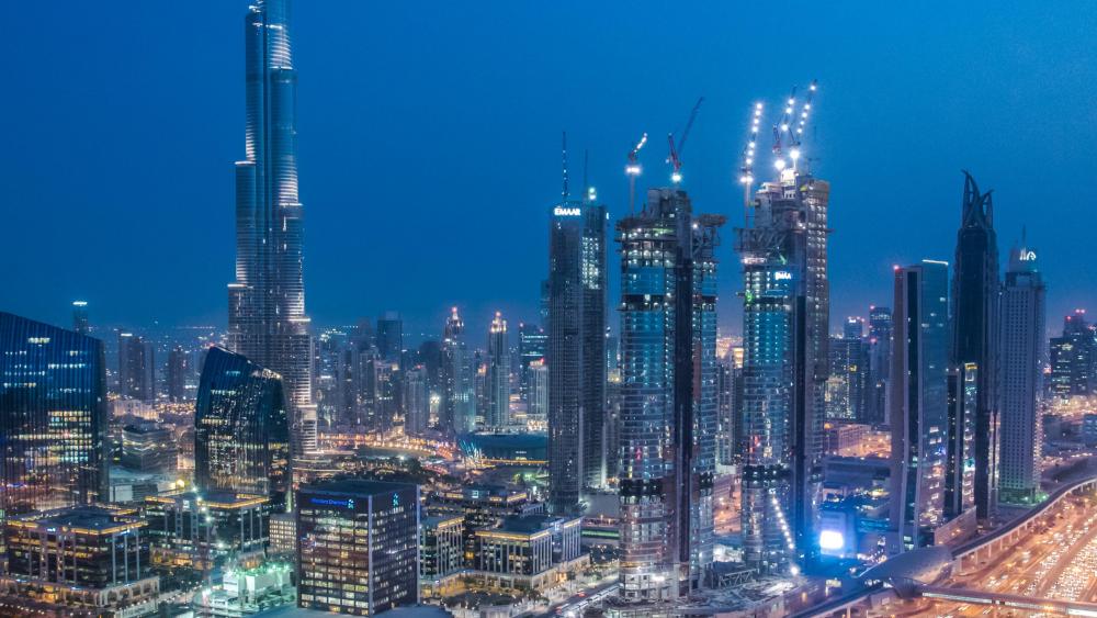 Dubai Skyline at Night wallpaper