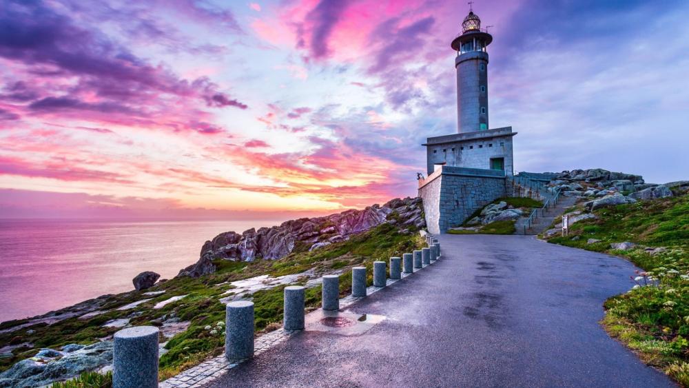 Breathtaking Lighthouse at Sunset Beauty in Nature wallpaper