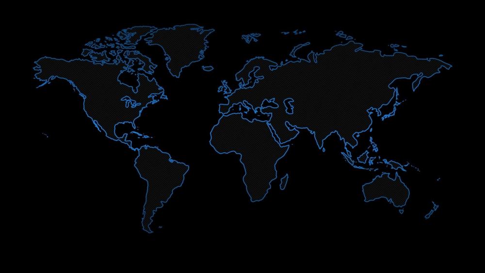 Digital World Map in Neon Blue wallpaper