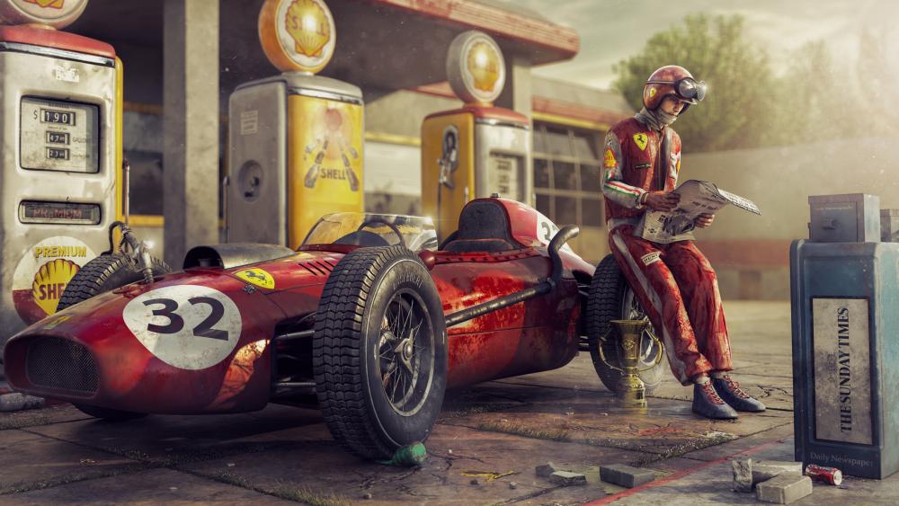 Vintage Formula 1 Racing Scene wallpaper